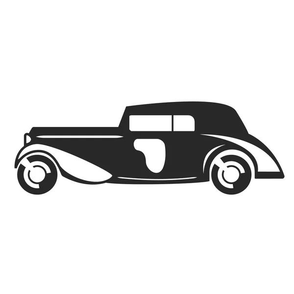 Retro auto schwarz flach. — Stockvektor