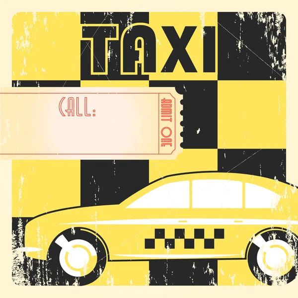 Taxi taxi retro plakát. — Stock Vector