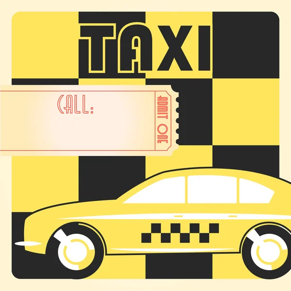 Taxi taxi retro plakát. — Stock Vector