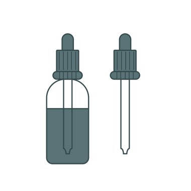 Vektör çizim E-sıvı şişe.