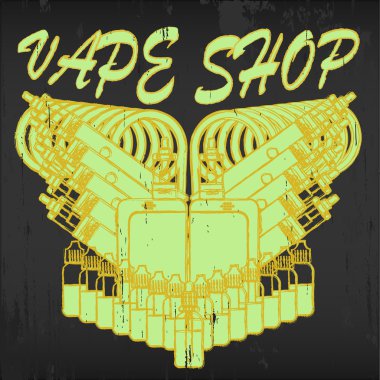 Vape Dükkanı vektör arması.