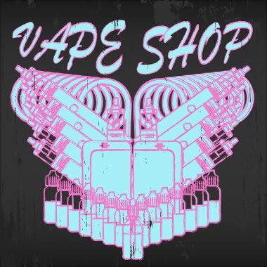 Vape Dükkanı vektör arması.