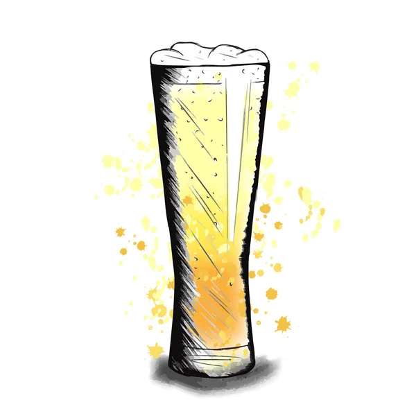 Croquis vectoriel coloré de tasse de bière — Image vectorielle