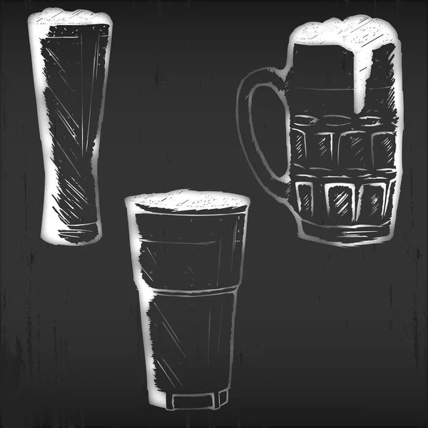 ベクター ガラスや黒い黒板のマグカップ — ストックベクタ