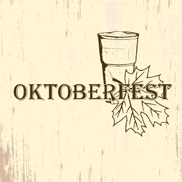 Emblème Oktoberfest en style croquis dessiné à la main — Image vectorielle