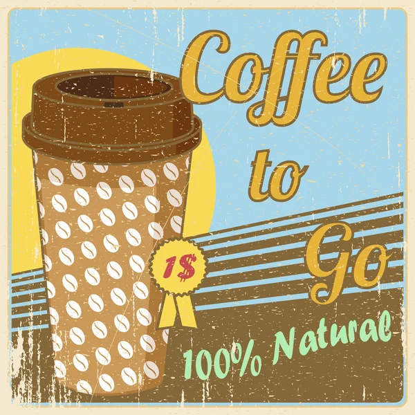 Cartel de taza de café Vintage — Vector de stock