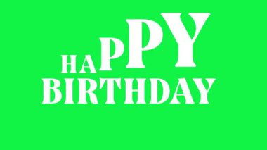 Yeşil Ekran Arkaplanı Üzerine Mutlu Yıllar Animasyon Beyaz Metni