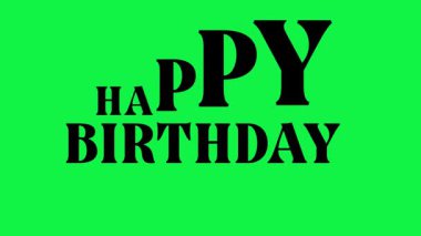 Yeşil Ekran Arkaplanı Üzerine Mutlu Yıllar Animasyon Siyah Metin