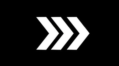 Grafik ve Hareket Tasarımı için Siyah Arkaplan Temiz Asgari Yönlendirme Simgesi Beyaz Ok