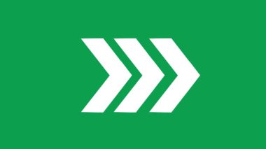 Görüntü Düzenleme ve Hareket Grafikleri için Yeşil Ekran Arkaplan Kroma Anahtar Yönlendirme Simgesi Beyaz Ok