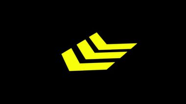Siyah Arkaplan Kalın Geometrik Hareket Grafiğinde Sarı Sembol