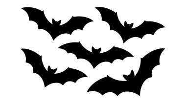 Halloween bats set vector illustration, set of halloween icons