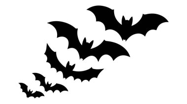Halloween bats set vector illustration, set of halloween icons