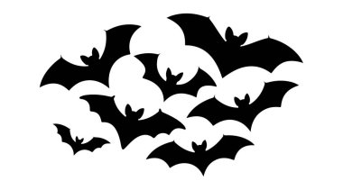 Halloween bats set vector illustration, set of halloween icons
