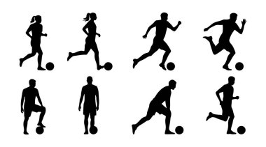soccer players set collection. soccer players vector silhouettes