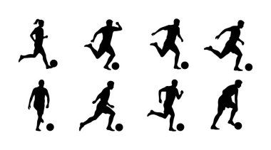 soccer players set collection. soccer players vector silhouettes