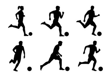 soccer players set collection. soccer players vector silhouettes