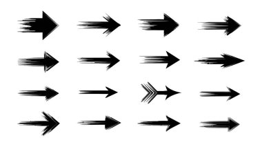 Çeşitli yönlerde ve tasarımlarda grunge stili sevgililer günü okları koleksiyonu
