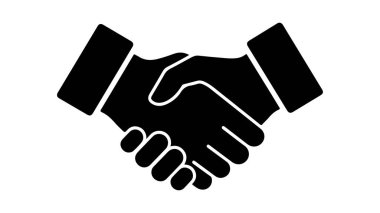 Anlaşma ve ortaklığı temsil eden iki el vektör siluetini sallıyor