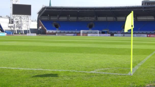 Campo de fútbol, Bandera de la esquina — Vídeos de Stock