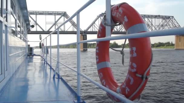 Lifebuoy River Ship — Stock Video