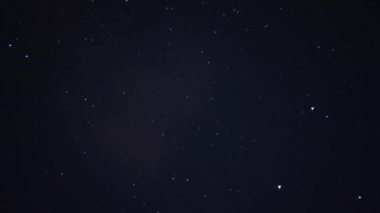 Yıldızlı gece gökyüzü hareket