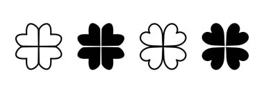 Yonca simgesi vektörü. Yonca işareti ve sembol. dört yapraklı yonca simgesi.