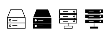 Veritabanı simge vektörü. veritabanı işareti ve sembolü