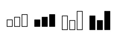 Grafik simgesi vektörü büyüyor. Çizelge ve sembol. diyagram simgesi