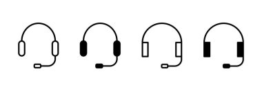Kulaklık ikonu vektörü. İmza ve sembol.