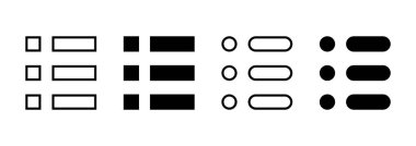 Menü simgesi vektörü. Web menü işareti ve sembol. Hamburger menüsü sembolü