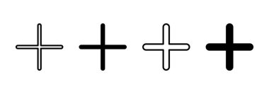 Artı simge vektörü. Artı işareti ve sembol ekle