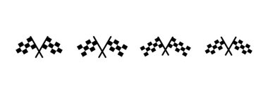 Yarış bayrağı ikonu vektörü. Yarış bayrağı ve sembolü. Damalı yarış bayrağı simgesi