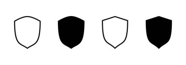 Kalkan simgesi vektörü. Koruma ikonu. Güvenlik işareti ve sembol