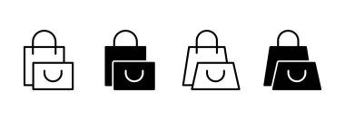 Alışveriş poşeti ikon vektörü. Alışveriş işareti ve sembol