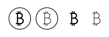 Bitcoin simge logosu tasarımı. Bitcoin işareti ve sembol. ödeme sembolü. şifreleme para birimi logosu