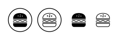 Burger ikon logo tasarımı. Hamburger ve sembol. hamburger