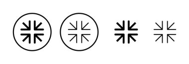 Tam ekran simge logosu tasarımı. Tam ekran işareti ve simgeye genişlet. Oklar sembolü
