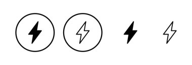 Şimşek simgesi logosu tasarımı. Elektrik işareti ve sembol. Güç simgesi. enerji işareti