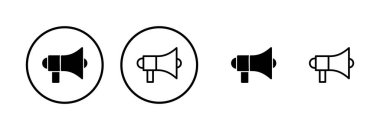 Megafon simgesi logosu tasarımı. Hoparlör işareti ve sembol