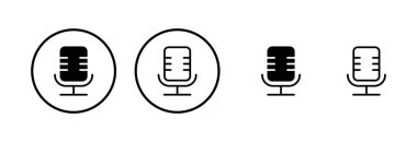 Mikrofon simgesi logosu tasarımı. Karaoke işareti ve sembol