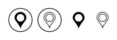 Pin simgesi logo tasarımı. Yer işareti ve sembol. hedef simgesi. harita iğnesi