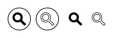 Arama simgesi logosu tasarımı. Büyüteç işareti ve sembolü ara