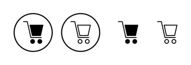 Alışveriş simgesi logosu tasarımı. Alışveriş arabası işareti ve sembol. Trolley simgesi