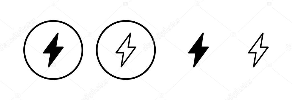 Lightning icon logo design. electric sign and symbol. power icon. energy sign