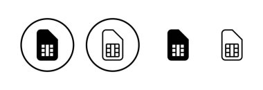 Sim kart simgesi logo tasarımı. çift sim kart işareti ve sembol