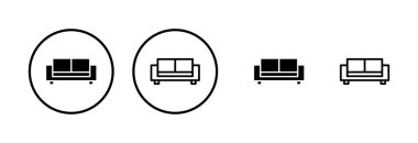 Koltuk simgesi logosu tasarımı. Kanepe işareti ve sembol. mobilya simgesi