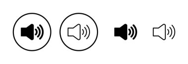 Hoparlör simgesi logosu tasarımı. Ses düzeyi ve sembol. Hoparlör ikonu. ses sembolü
