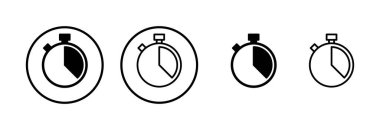 Kronometre simgesi logosu tasarımı. Zamanlayıcı işareti ve sembol. Geri sayım simgesi. Zaman Dönemi