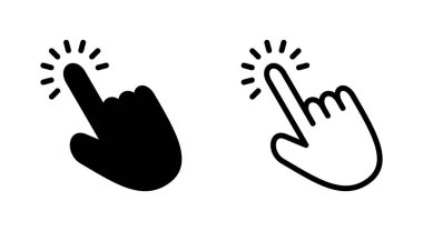 Uygulamalar ve web siteleri için el tıklama simgesi. İşaret ve sembol. el imleç simgesi